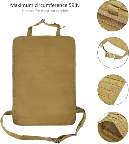 BXBXHD 6 Pack Tactical Truck Organizer Back Seat Storage Car Seat Storage Bag Molle Panels for vehicles, Car and SUV with Lots of Handy Compartments (Khaki)