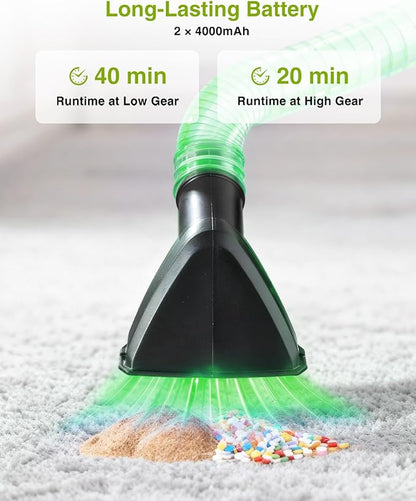 Cordless Shop Vac, 2x4.0Ah Battery Powered Shop Vac - 2.6 Gal Cordless Shop Vacuum Wet and Dry with HEPA Filter, Shoulder Strap & Accessory Storage Holder, Portable for Garage, Car, Workshop & Stairs