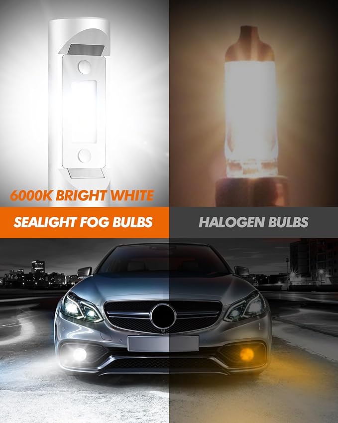 SEALIGHT 9007/HB5 LED Bulbs, 800% Off-Road Use Bulbs Powersports Light Bulbs, 9007 Driving Light LED, 6000k White, Plug-N-Play, Pack of 2
