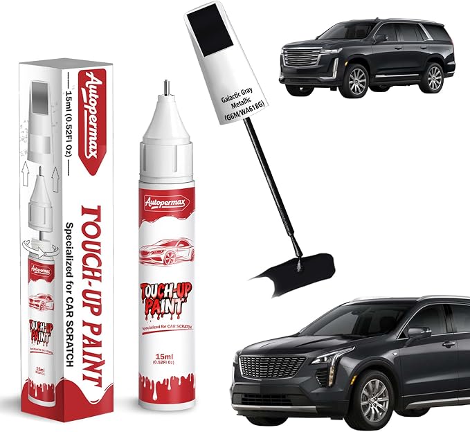 Galactic Gray Metallic(G6M/WA618G) Car Touch Up Paint for Cadillac, Color Accurate Two-In-One Car Paint Scratch Repair Pen, Professional Scratch Remover for Vehicles Chips and Nicks Scuff