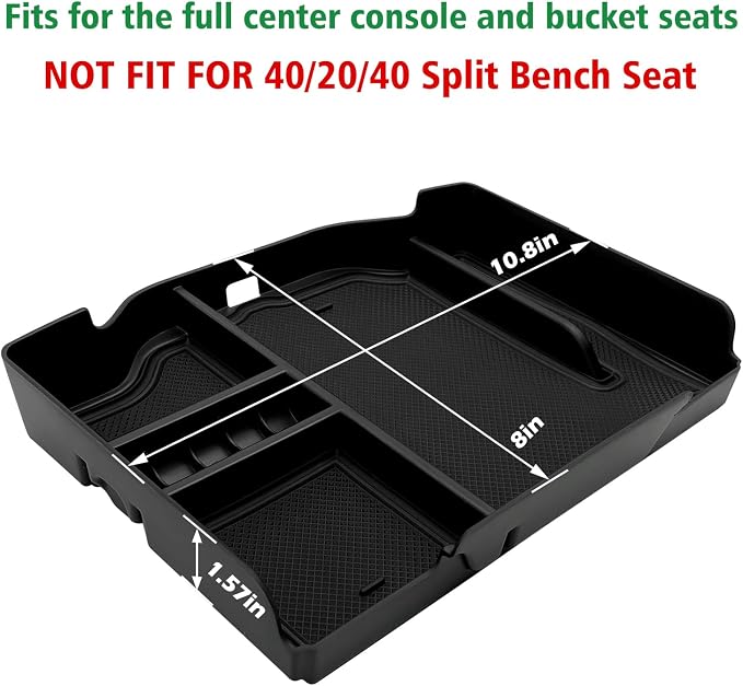 Center Console Organizer fits for Dodge RAM 2026 2025 2024 2023 2022 2021 2020 2019 1500 2500 3500 Accessories Interior Storage Box Armrest Storage Tray (Black)