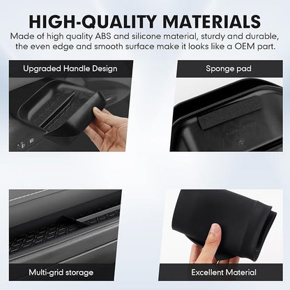 Autorder 2PCS Center Console Organizer for 2019-2025 Toyota RAV4 Accessories ABS Driver Drawer Storage Box Silicone Glove Box Organizer Center Console Insert Tray with Anti-Slip Surface