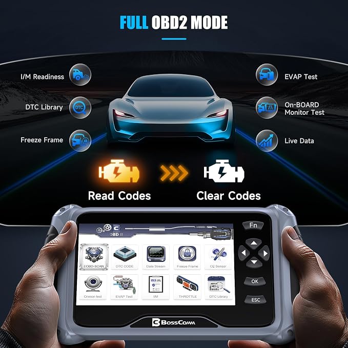 2026 BOSSCOMM IF745 Scanner Diagnostic Tool, Check Engine Code Reader with 6 Resets, ABS Bleeder/Oil/EPB/SAS/Throttle/Battery, Scanner Diagnostic Tool for Vehicles, Lifetime Free Update, Auto VIN