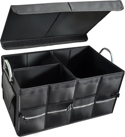 Collapsible Multi Compartment Car Trunk Organizer,SUV Trunk Organizer, suitable for Car Accessories Interior for Women and Men (JB-06)
