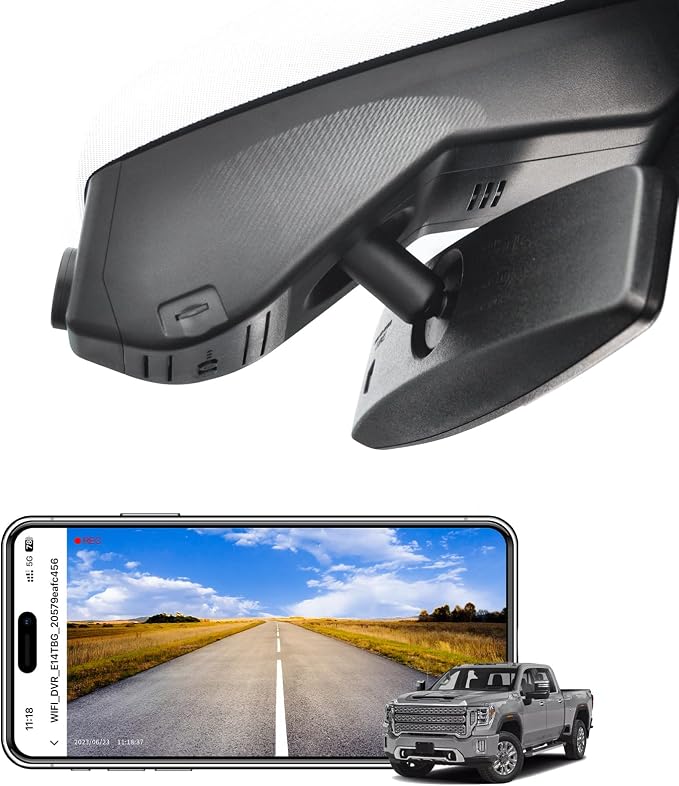 Mangoal 4K Dash Cam fit GMC Sierra 1500 2019-2021, 1500 Limited 2022, 2500 HD/3500 HD 2020-2023(Model A), Model A & Model B Have Same Models Years but Vehicle Sensor Cover are Different