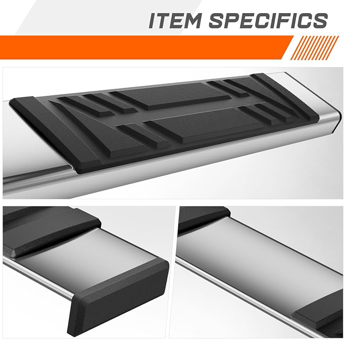 PM PERFORMOTOR 6.5" Running Boards Compatible with 2020 2021 2022 2023 2024 2025 Ford Explorer Lincoln Aviator, Pair of Stainless Steel Side Rails Step Bars with 6 Pcs Brackets, Polished Chrome