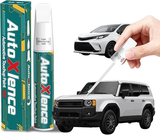 040 Super White/Ice Cap Touch Up Paint Compatible with Toyota Car Paint Pen Scratch Repair Automotive Scratch Remover Fix Exact Color Match