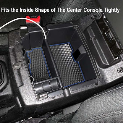 EDBETOS Center Console Organizer Tray Compatible with Jeep Wrangler JL/JLU 2018-2023 2024 2025 2026 and Gladiator JT Truck 2020-2026 Insert Accessories - Won't Covers the light inside (Blue Trim)