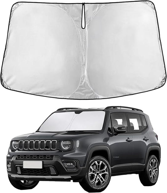 EcoNour Windshield Sunshade Compatible for Jeep Renegade 2015-2022 2023 2024, Sun Visor for Front Windshield & Window Sun Shade Cover, UV Heat Blocker & Protector, Car Accessories