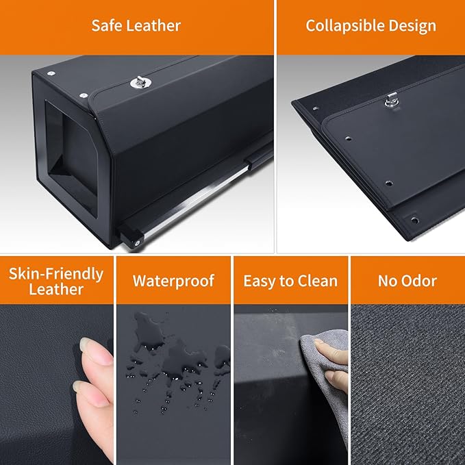 Car Trunk Organizer for 2021-2023 Tesla Model 3, Leather Sturdy Car Storage Organizer Trunk Organizer for Suv with Lid and Push-pull Handle (Black, 30.7 * 11.4 * 12.2in)