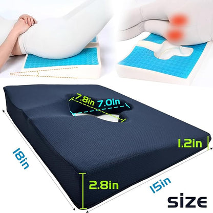 Gel Wheelchair Seat Cushion,Bed Sore Cushions for Butt,Gel Cushion for Pressure Relief,Donut Pillow for Tailbone Pain Relief,Sciatica,Coccyx,hemorrhoid Pillow,Cushion for Office Chair(Blue)