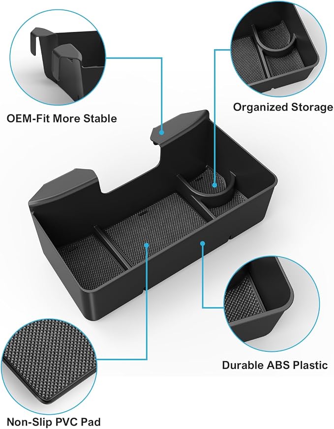 Center Console Hanging Organizer Box with Compartments Compatible with 2019-2026 Chevy Silverado/GMC Sierra 1500, 2020-2026 Silverado/Sierra 2500HD 3500HD Accessories (Split-Bench Folding Seat Only)