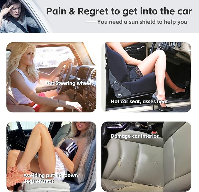 for Toyota Highlander 2014-2019 Sun Shade Sunshade Windshield Cover, 4-Layer Front Window Shade Custom Fit Highlander Sun Visor 240T Foldable Shade Sun Blocks UV Rays Cooler Car Accessories