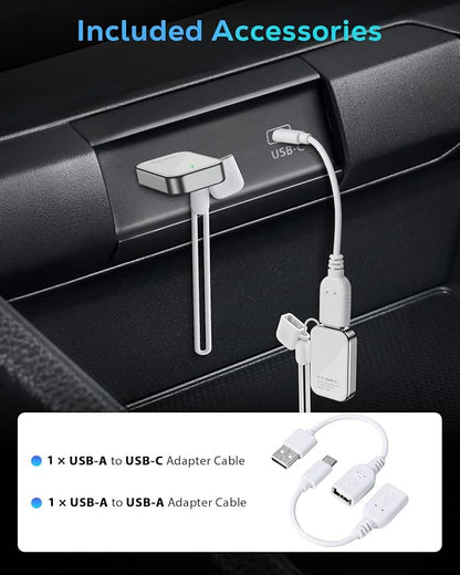 Wireless CarPlay Adapter for Apple iPhone - 2025 Wired Car Play to Wireless Dongle, USB-A/C Plug&Play, Stable Bluetooth CarPlay Adapter Only for iPhone iOS 10+ & Cars with Factory Wired Car Play,White