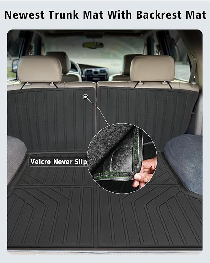 Floor Mats Custom for Toyota 4Runner 1996 1997 1998 1999 2000 2001 2002 Trunk Mat & Backrest Mat All Weather TPE Rubber Cargo Liner Full Set Floor Liners for 3rd Gen 4Runner Accessories, Black