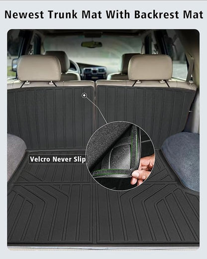 Floor Mats Custom for Toyota 4Runner 1996 1997 1998 1999 2000 2001 2002 Trunk Mat & Backrest Mat All Weather TPE Rubber Cargo Liner Full Set Floor Liners for 3rd Gen 4Runner Accessories, Black