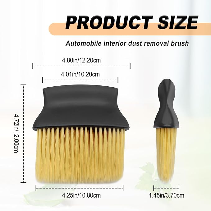 Car Detailing Brush with Ultra Soft Bristles Automotive Interior Cleaning and Dusting Tool for Dashboard Air Vents Leather Computer and Scratch Free Surfaces (Yellow)