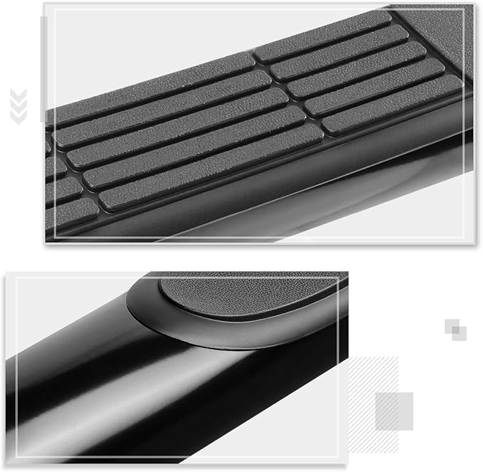 3" Running Boards Steps Bars Compatible with 1999-2019 Chevy Silverado GMC Sierra 1500 2500HD 3500HD, 2019 Chevy Silverado 1500 LD, Black Steel Round Nerf Bars, Extended Cab
