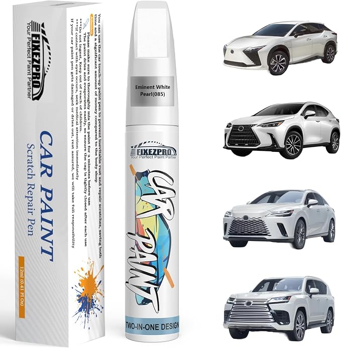 085 Eminent White Pearl Touch Up Paint for Lexus, Exact Color Match Car Paint Scratch Repair Remover Pen Kit Quick & Easy Fix Vehicle Chips and Automotive Nicks Scuff