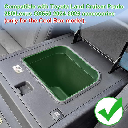 EDBETOS Cool Box Console Organizer Tray for Toyota Land Cruiser Prado 250 / Lexus GX550 2024 2025 2026 Accessories Armrest Storage Insert Tray Coin Holder Secondary Storage Box,Fits Only Cool Models