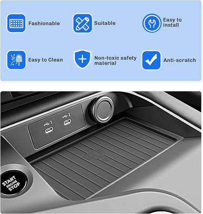 SXCY for 2026 Nissan Sentra Wireless Charging Protective Mats for 2026 Nissan Sentra Accessories Center Console Inserts Liner Anti-Slip Anti-Dust Waterproof Mats