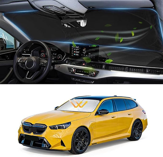 for BMW 5-Series Windshield Sun Shade Sunshade Custom Fit for BMW 5 Series G30 G31 2011-2024 2025 Windshield Cover for 530i, 530e, 545i, 550i 525i, 528xi, Front Window Shield Protector Car Accessories