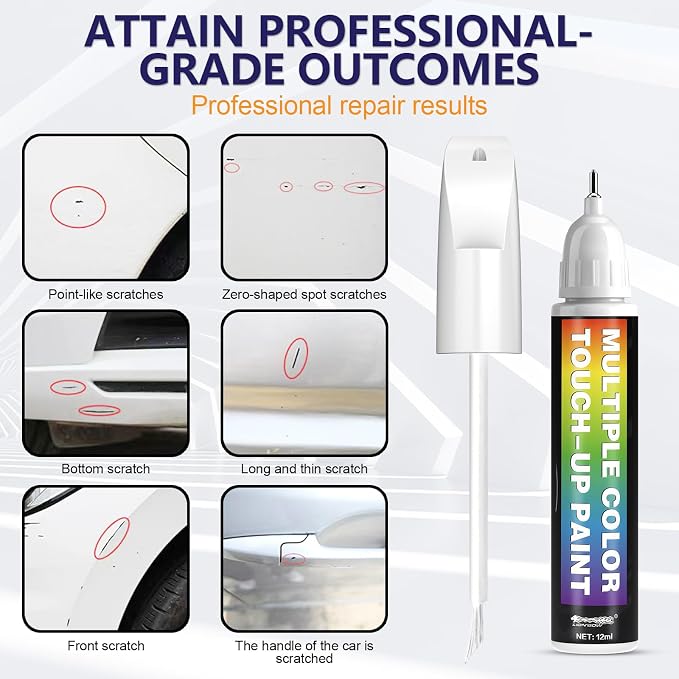 [2-PACK] Ruby Red Metallic(RR) for Ford Car Touch Up Paint,Pro-Grade Quick Drying-Mirror Polish Effect,Quick & Easy Premium Car Scratch Remover,Easy to Use
