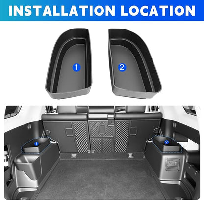 Trunk Organizer Fits for 2010-2024 Toyota 4Runner 5-Seat 2nd Row Trunk Storage Box Compatible with 4Runner Accessories (Pair)