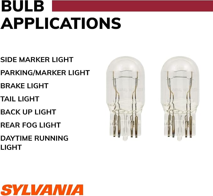 SYLVANIA - 7443 Long Life Miniature - Bulb, Ideal for Daytime Running Lights (DRL) and Back-Up/Reverse Lights (Contains 2 Bulbs)