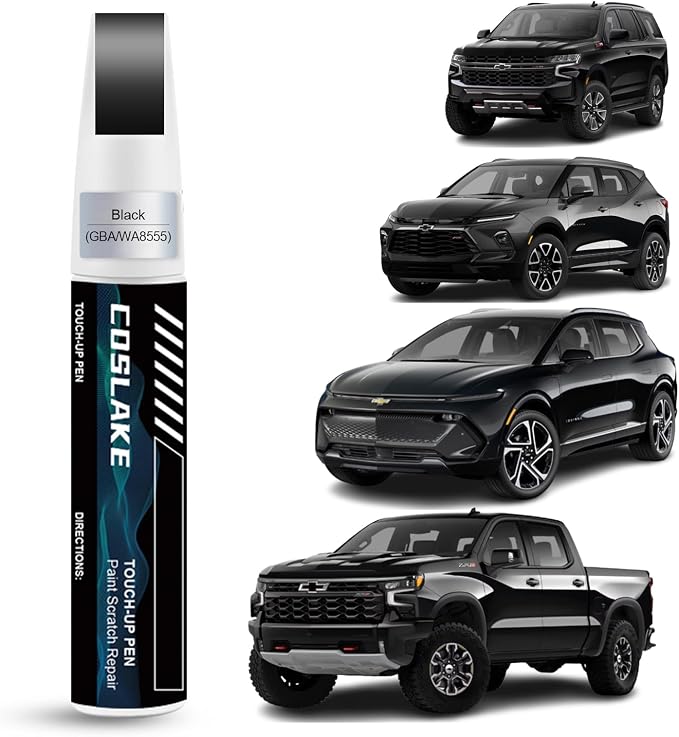 Car Touch Up Paint(Black(GBA/WA8555)) for Chevrolet, Car Paint Scratch Repair Kit, Quick & Easy Solution to Repair, 2 in 1 Scratch Remover Pen with Color-Matched