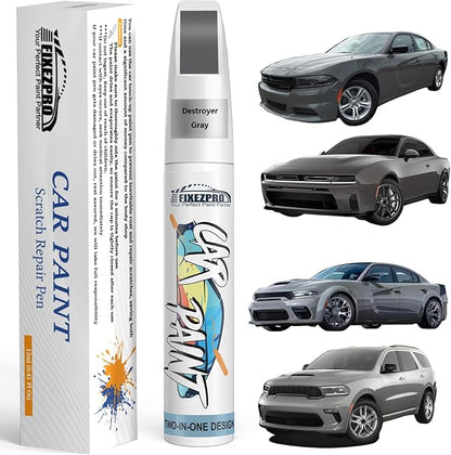Destroyer Gray(PDN) Touch Up Paint for Dodge, Exact Color Match Car Paint Scratch Repair Remover Pen Kit Fix Vehicle Chips and Automotive Nicks Scuff