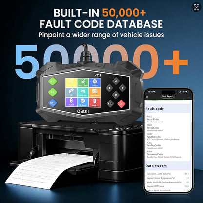OBD2 Scanner Diagnostic Tool, Code Reader for Check Engine Light with Battery Test, EVAP System(Mode 8), O2 Sensor & I/M Readiness, Automotive Engine Fault Scanner for All OBDII Protocol Cars