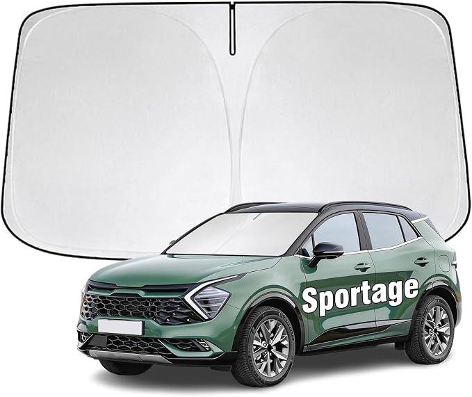 Windshield Sun Shade for Kia Sportage 2018-2026 Sunshade 300T Windshield Cover Protector Blocks UV Rays Custom Fit Sportage Front Window Shades Windshield Accessories Keep Cool Foldable