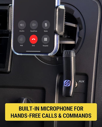 Scosche BTAXS3 Hands-Free Audio Kit, Bluetooth Receiver for Car Stereo with Noise Cancellation, 3.5mm AUX Bluetooth Adapter for Car Radio, Compatible with Siri/Google Assistant Voice Command