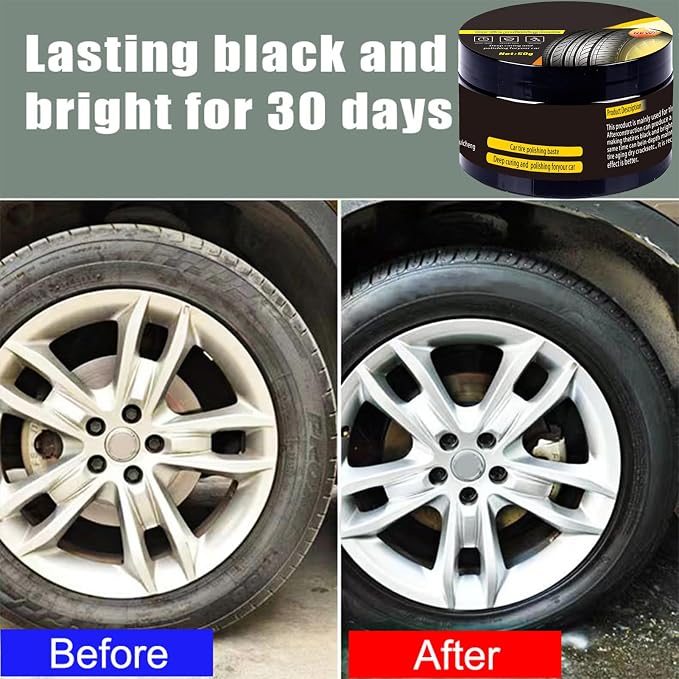 Polish Tire Wax | 50g Multi-functional Tire Cleaner With Sponge | Wheel Maintenance Paste Coating Refurbishment Cream For Marine RV Motorcycle Engine
