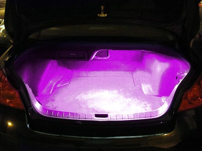 iJDMTOY 18-SMD-5050 LED Strip Light Compatible with Car Trunk Cargo Area or Interior Illumination, Magenta Pink