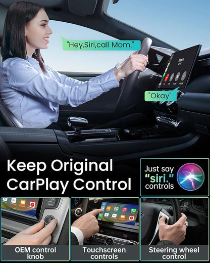 Wireless CarPlay Adapter, Converts Factory Wired CarPlay to Wireless CarPlay Dongle Plug & Play CarPlay Wireless Adapter for Cars from 2015 & for Apple iPhone iOS 10+ Black