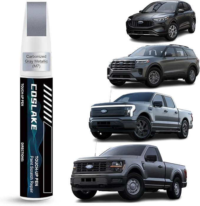 Car Touch Up Paint(Carbonized Gray Metallic(M7)) for Ford, Car Paint Scratch Repair Kit, Quick & Easy Solution to Repair, 2 in 1 Scratch Remover Pen with 2PCS Disposable Micro Applicators
