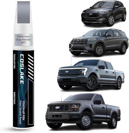 Car Touch Up Paint(Carbonized Gray Metallic(M7)) for Ford, Car Paint Scratch Repair Kit, Quick & Easy Solution to Repair, 2 in 1 Scratch Remover Pen with 2PCS Disposable Micro Applicators