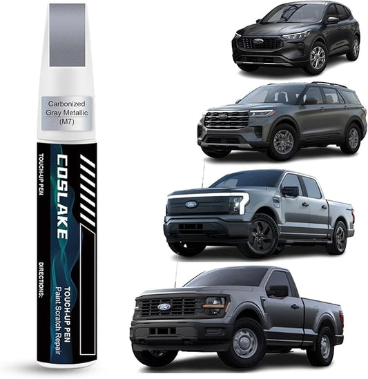 Car Touch Up Paint(Carbonized Gray Metallic(M7)) for Ford, Car Paint Scratch Repair Kit, Quick & Easy Solution to Repair, 2 in 1 Scratch Remover Pen with 2PCS Disposable Micro Applicators