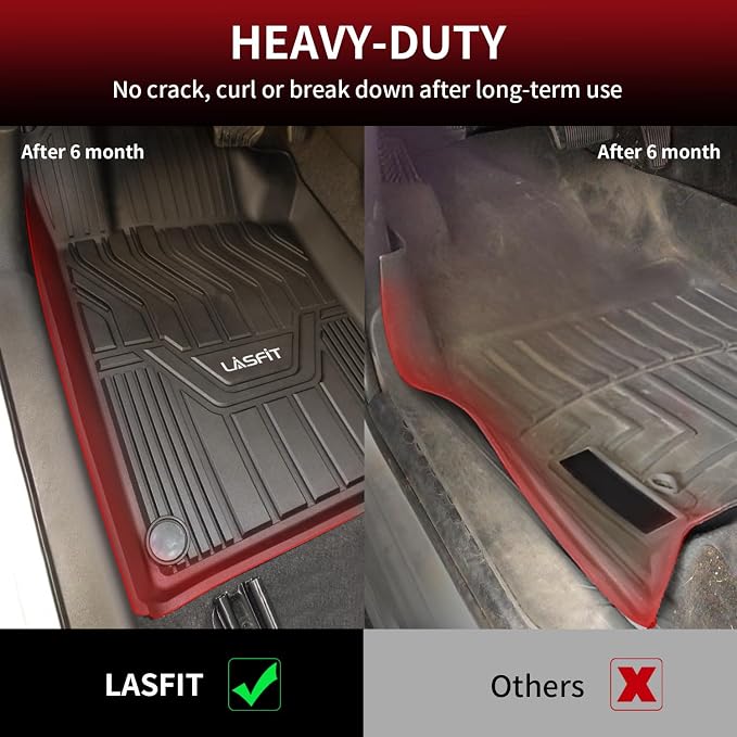LASFIT Floor Mats for Nissan Altima 2026 2025 2024 2023 2022 2021 2020 2019, Custom Fit All Weather Durable TPE Floor Liners for 2019-2026 Altima S/SL/SR/SV/Platinum 1st & 2nd Row Car Mats,Black