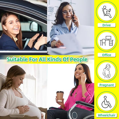 kingphenix Car Seat Cushion with Back Support Pillow: Enhanced Comfort Memory Foam Design for Pain Relief, Ideal for Drivers and Office Use - Ergonomic Lumbar Comfort for Long Sitting - Dark Grey