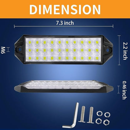 Flush Mount LED Pods, 7 Inch Surface Mount Slim LED Light Bar 12V 24V 40W for Vehicle Boat Truck Trailer Tractor ATV UTV Bumper Backup Lights Reverse Off Road Driving Fog Work Flood Lights 2Pcs