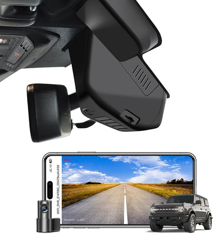 Mangoal Front 4K & Rear 1080 Dash Cam Fit for Ford Bronco 2025 2026(Model B), Does Not Fit Ford Bronco Sport, WiFi & App, GPS, 128GB Card