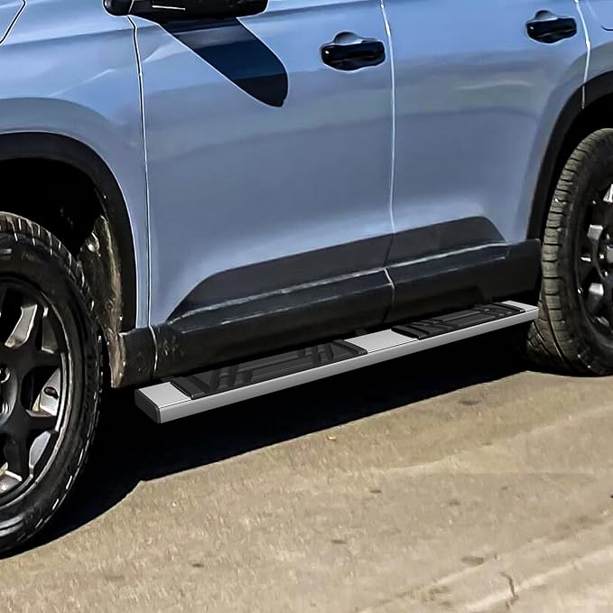 PM PERFORMOTOR 6.5" Running Boards Compatible with 2023 2024 2025 Honda Pilot, Pair of Stainless Steel Side Rails Step Bars with 6 Pcs Brackets, Polished Chrome/Black