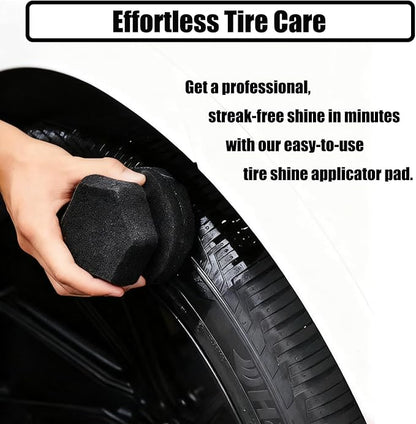 Tire Dressing Applicator, Car Auto Polishing Pad Combined, Hex-Grip Tire Shine Applicator Pad Reusable Sponge Pad with Dense Foam for Car Tire Shine & Wheel Detailing