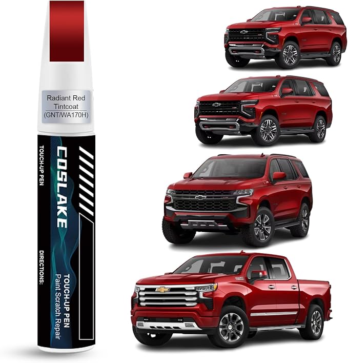 Car Touch Up Paint(Radiant Red Tintcoat(GNT/WA170H)) for Chevrolet, Car Paint Scratch Repair Kit, Quick & Easy Solution to Repair, 2 in 1 Scratch Remover Pen with Color-Matched