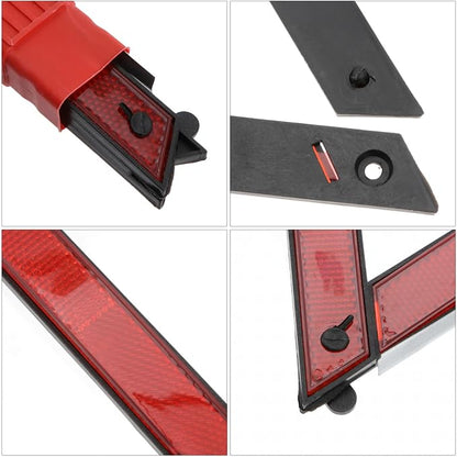 PRETYZOOM 2pcs Car Warning Triangle Signs Reflective Auto Safety Triangles with Folding Design for Roadside Emergency and Vehicle Breakdown Safety