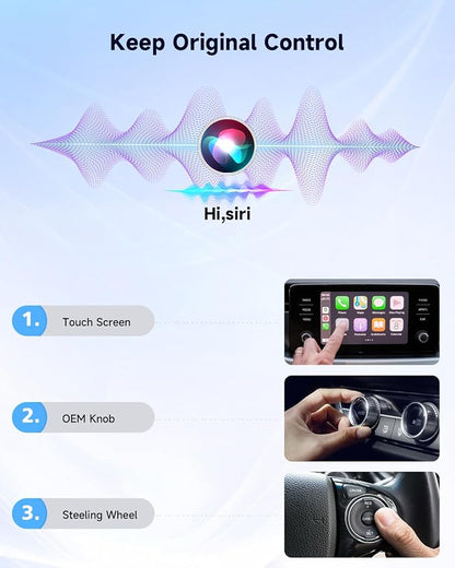 Wireless CarPlay Adapter – 2025 Upgraded Mini Design, Fast Pairing, Stable Connection, USB & Type-C Extension Cable Included, Compatible with iOS 10+