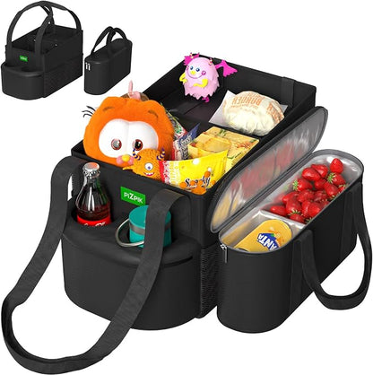 Plzpik Large Car Seat Organizer with Removable Cooler Bag for the Front or Back Seat for Kids and Adults.Versatile for Use in Multiple Scenarios.